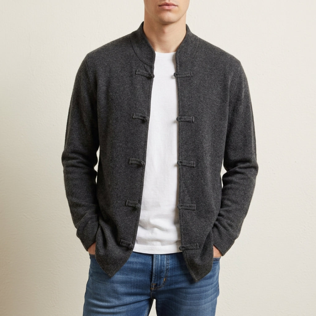 Lamego Loop Button Cashmere Cardigan