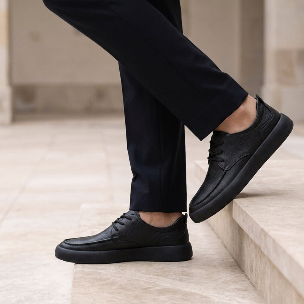 Elvas Leather Moc-Toe Oxfords