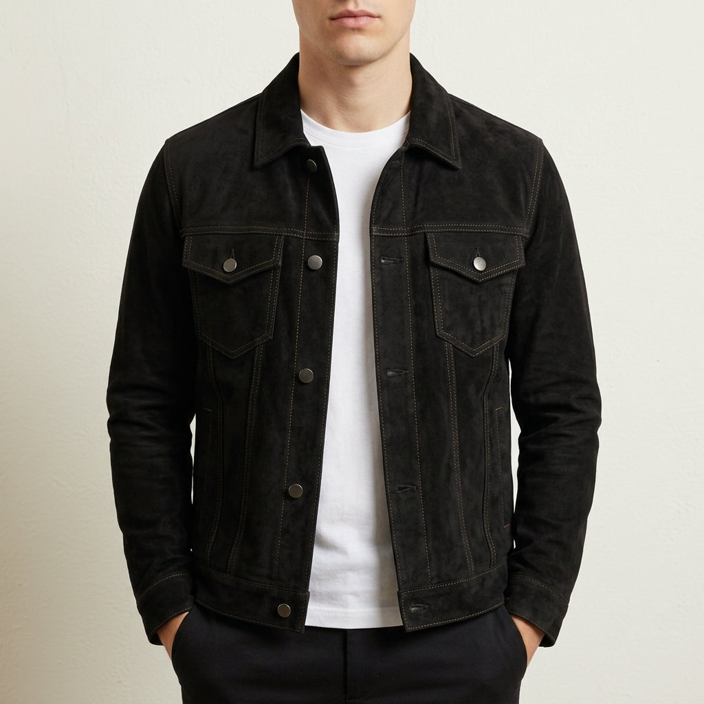 Tinos Suede Trucker Jacket