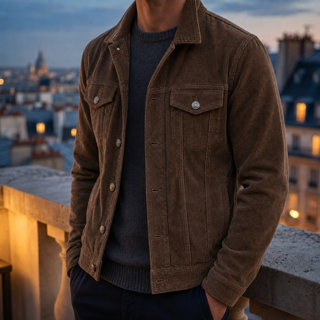 Paphos Corduroy Button-Up Jacket
