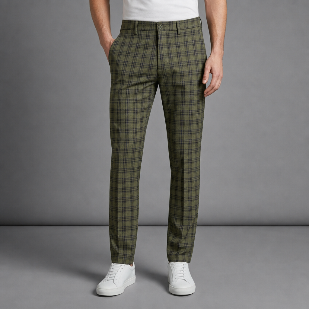 Cartagena Plaid Tapered Trousers