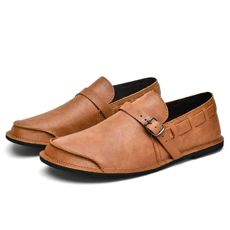Lorenzo Buckled Leather Loafers