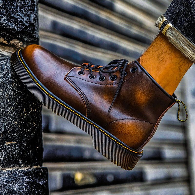Logan | Vintage Genuine Leather Lace-Up Boots