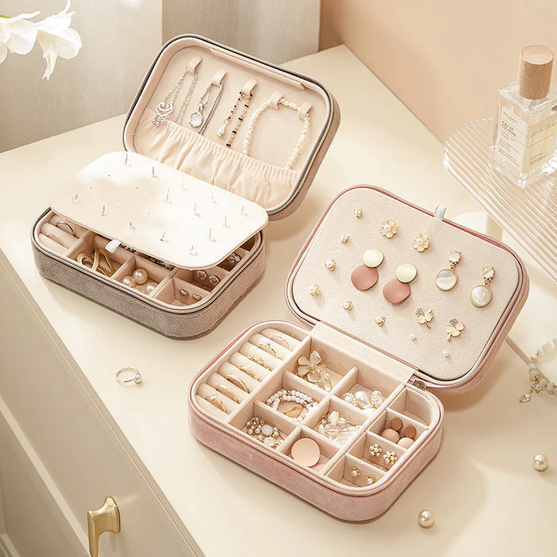 Jewelry Case — Velvet Lining Multi-Compartment