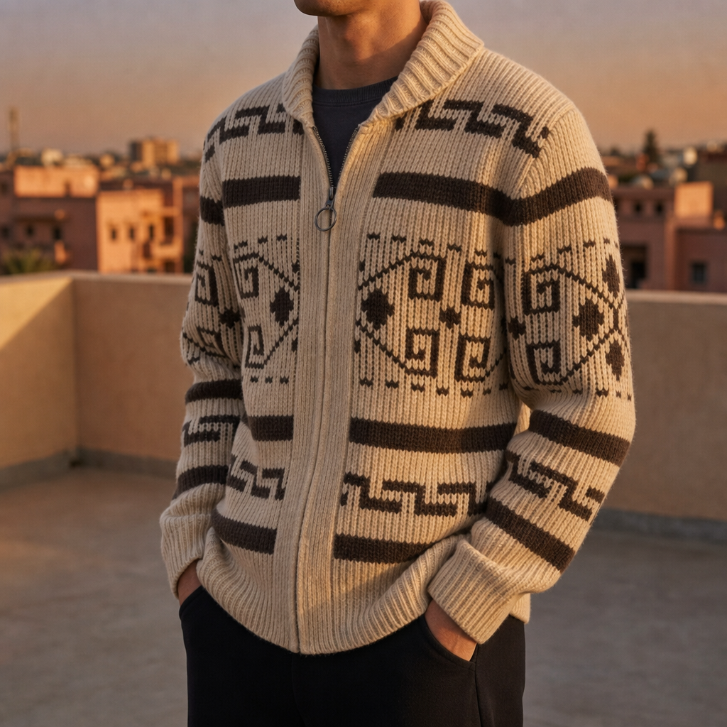 Como Southwestern Zip Cardigan