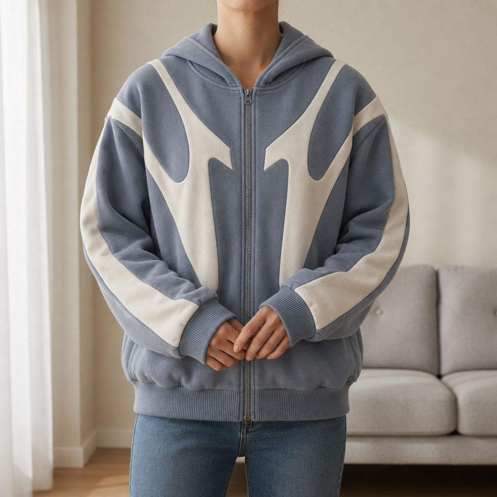 Begur Abstract Graphic Zip Hoodie