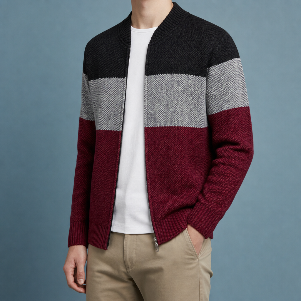 Elounda Striped Knit Cardigan