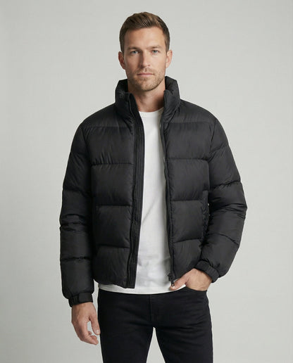 Alexander | Modern Puffer Jacket with Adjustable Hood and High Collar