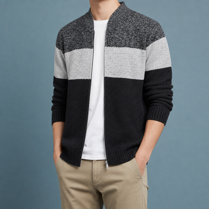 Elounda Striped Knit Cardigan