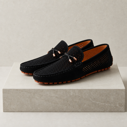 Lourmarin Perforated Suede Loafers