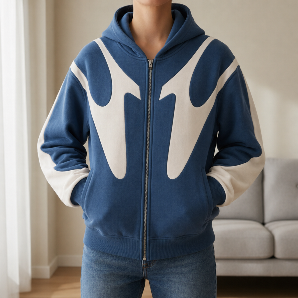 Begur Abstract Graphic Zip Hoodie