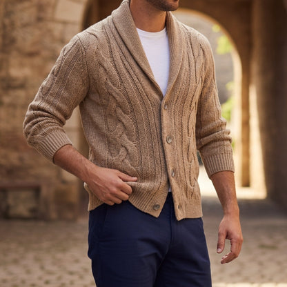 Bennett Knitted Cardigan with Shawl Collar