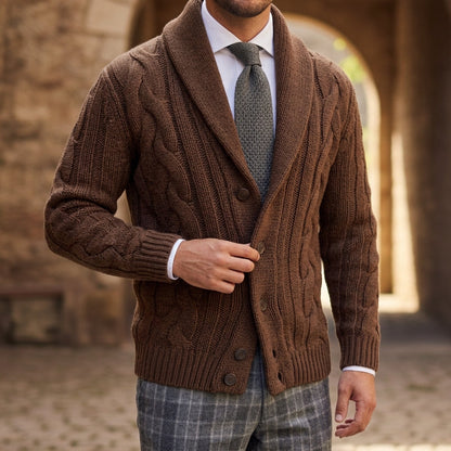 Bennett Knitted Cardigan with Shawl Collar
