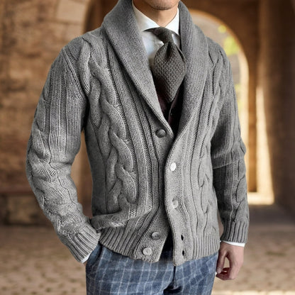 Bennett Knitted Cardigan with Shawl Collar