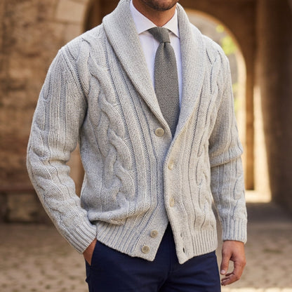 Bennett Knitted Cardigan with Shawl Collar