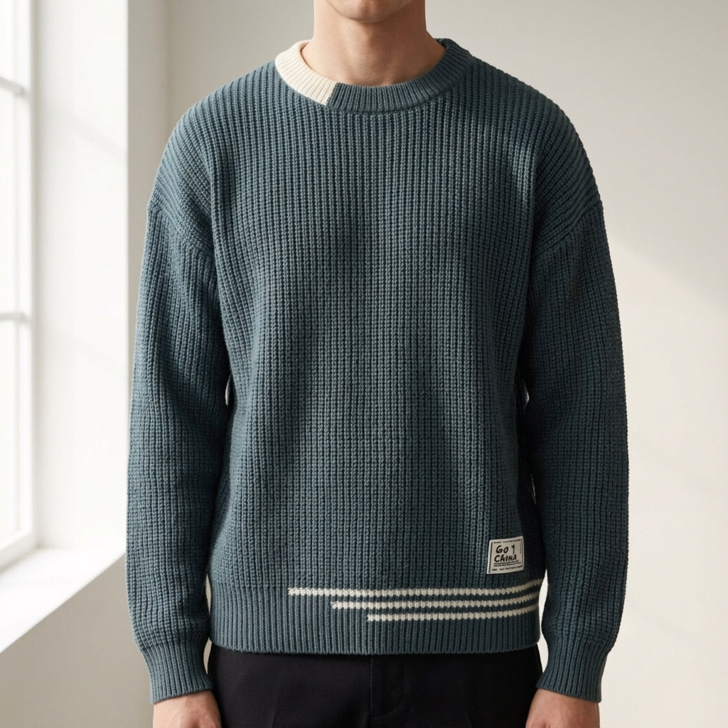 Milos Ribbed Knit Crewneck Sweater