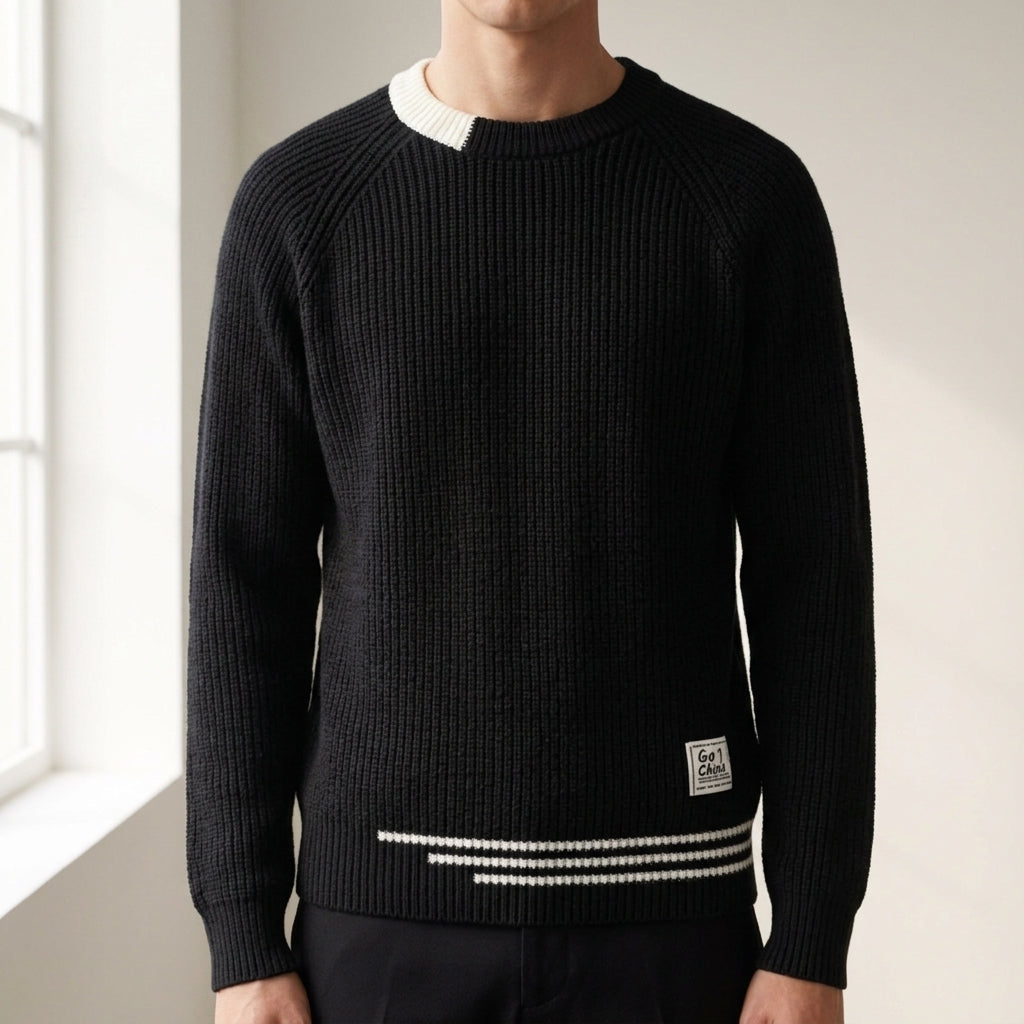 Milos Ribbed Knit Crewneck Sweater