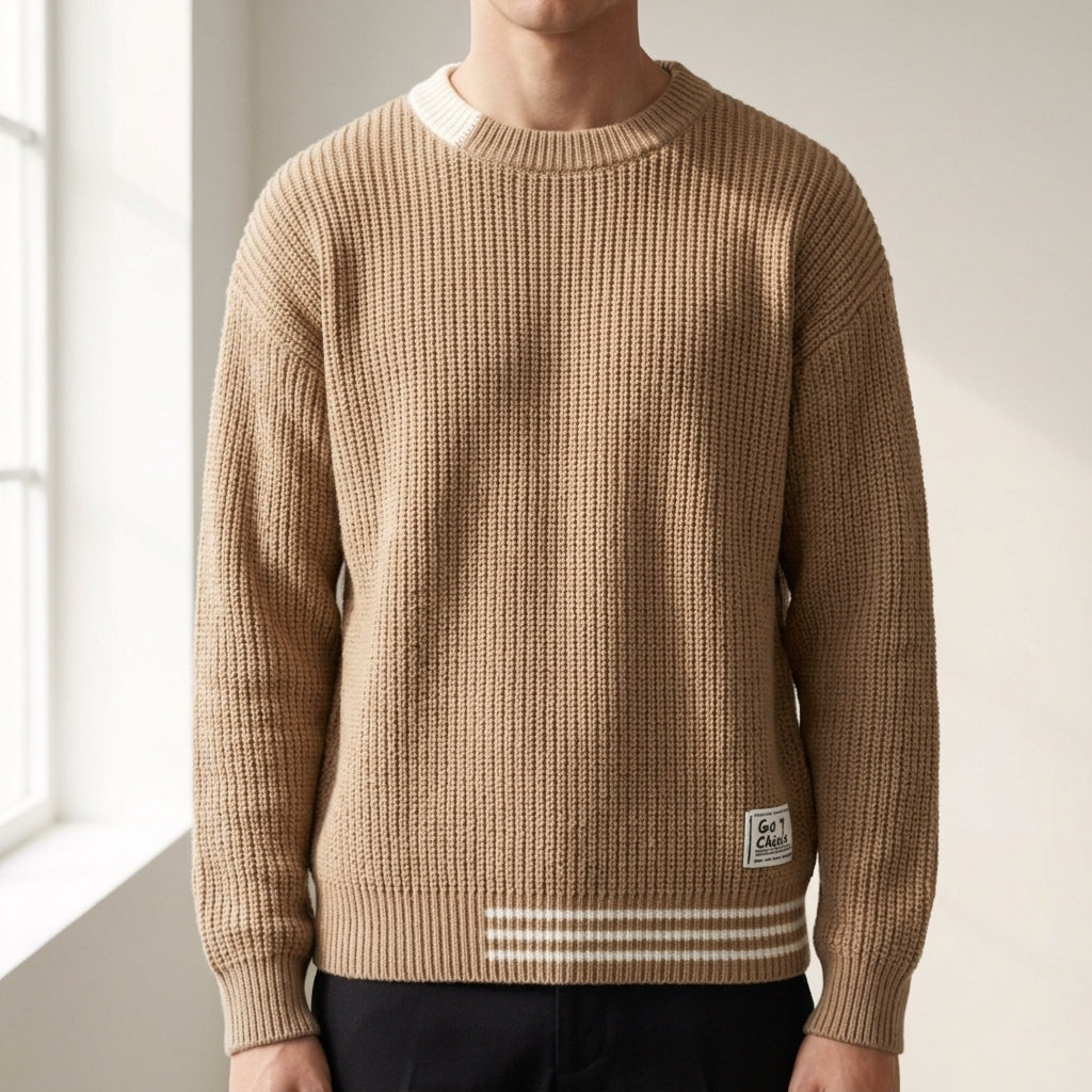 Milos Ribbed Knit Crewneck Sweater