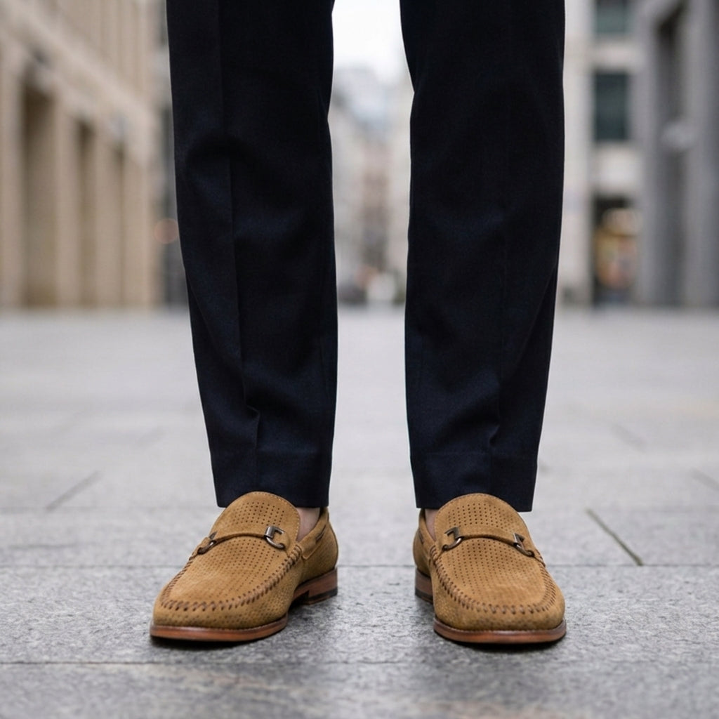 Albufeira Perforated Suede Loafers