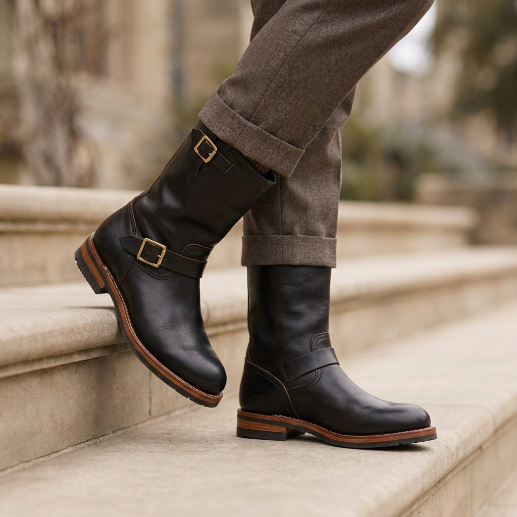Aix Vintage Leather Engineer Boots