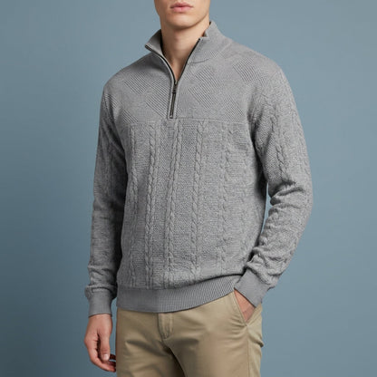 Nerja Cable Knit Quarter-Zip Sweatshirt
