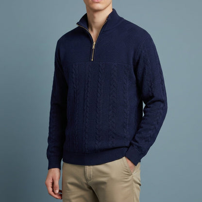 Nerja Cable Knit Quarter-Zip Sweatshirt