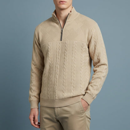 Nerja Cable Knit Quarter-Zip Sweatshirt
