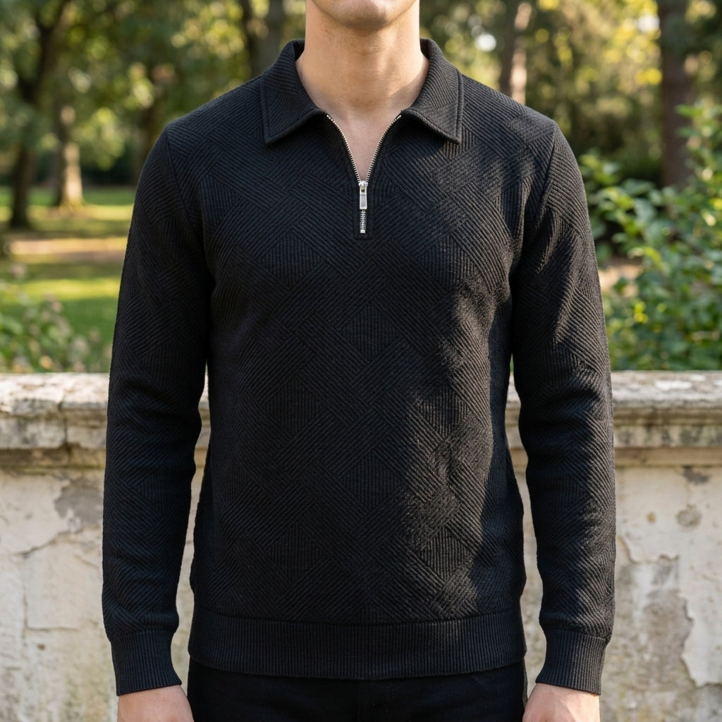 Lucca Textured Quarter-Zip Sweatshirt