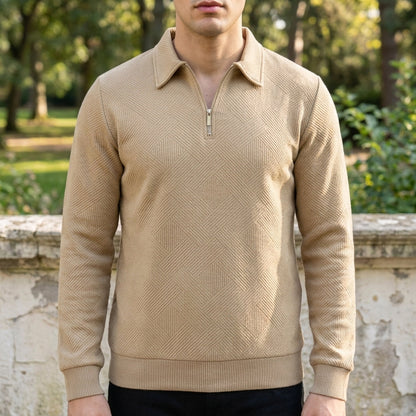 Lucca Textured Quarter-Zip Sweatshirt