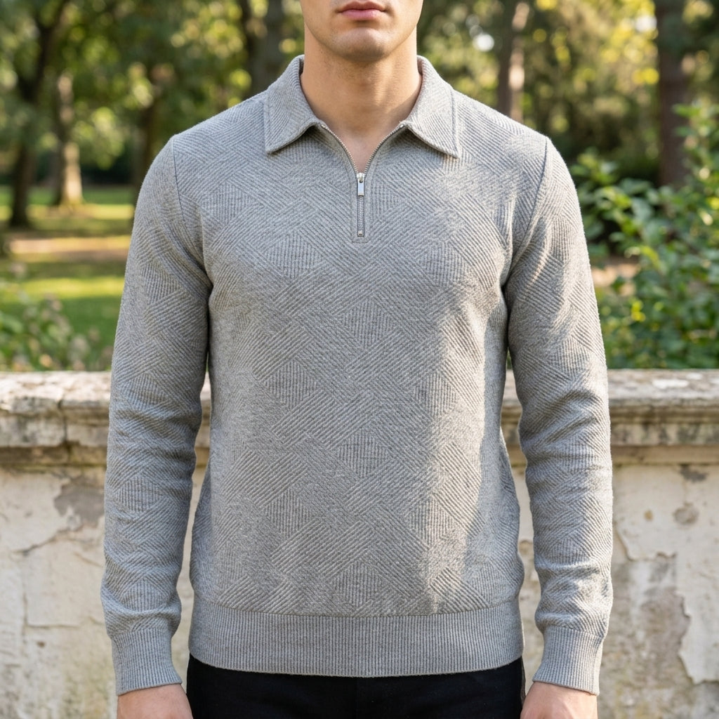 Lucca Textured Quarter-Zip Sweatshirt
