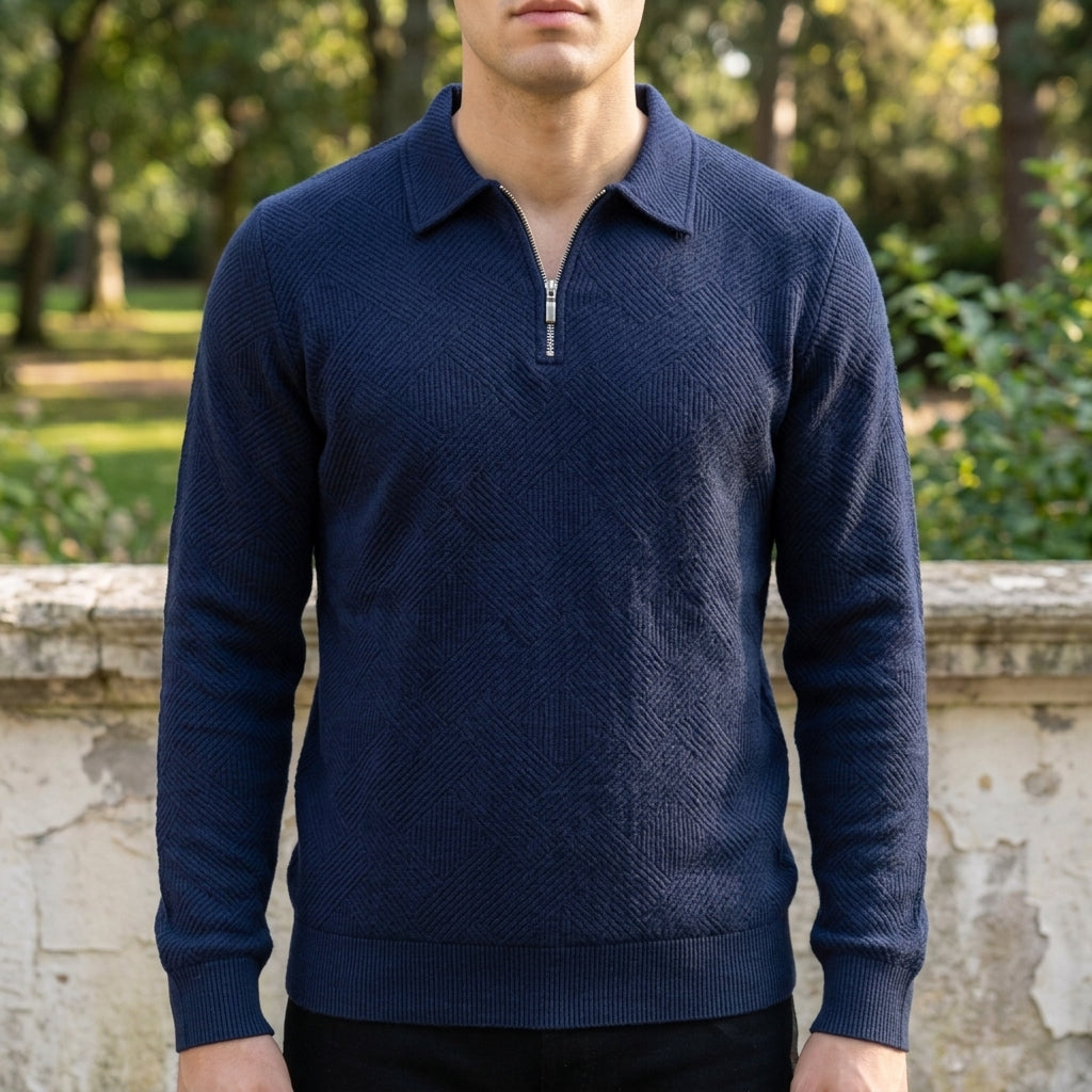 Lucca Textured Quarter-Zip Sweatshirt