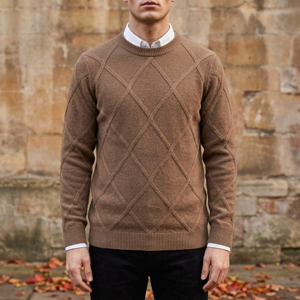 Palamos Argyle Cashmere Crewneck