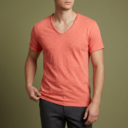Amarante V-Neck Cotton Tee