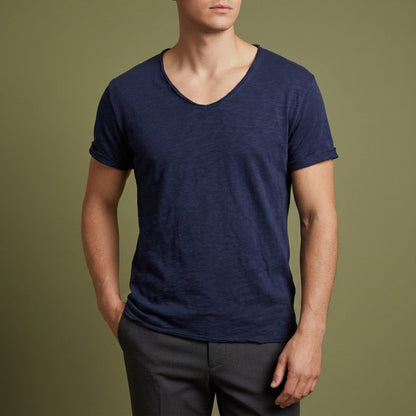 Amarante V-Neck Cotton Tee