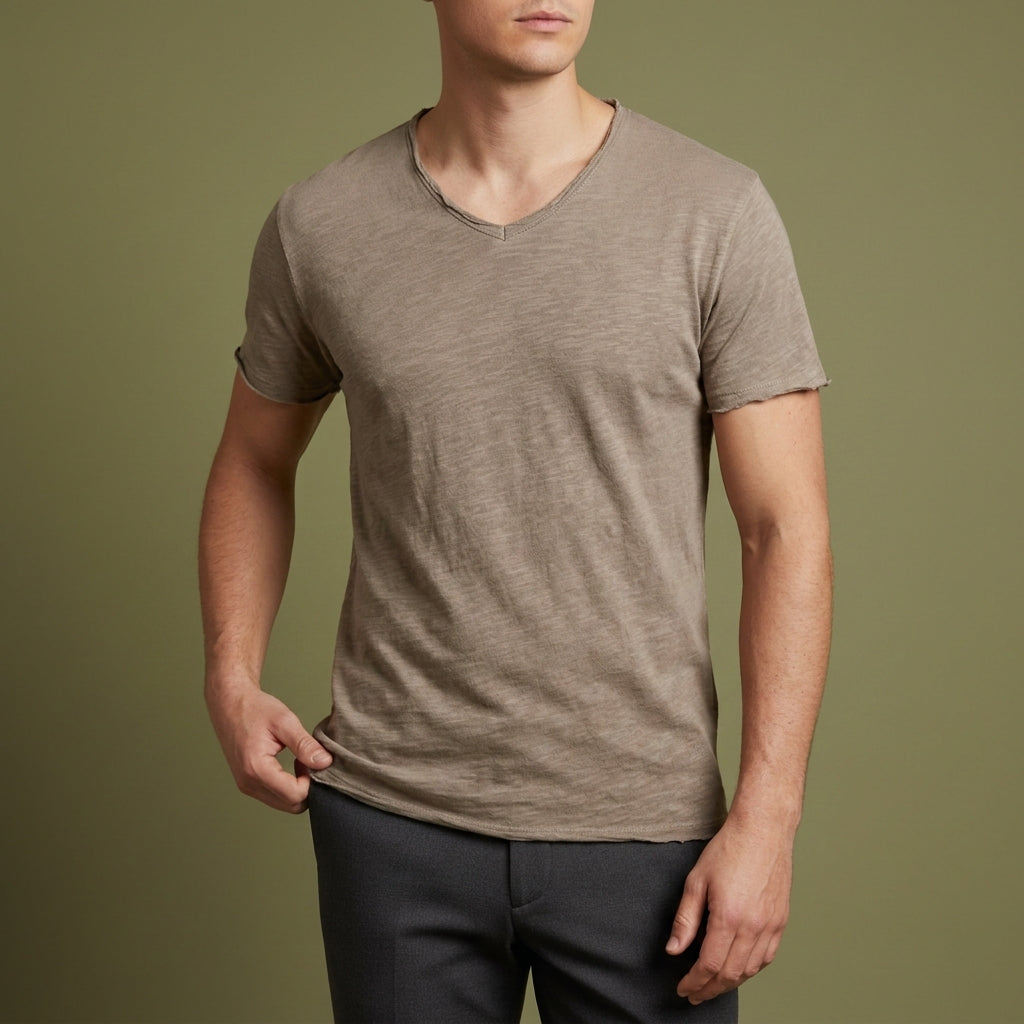 Amarante V-Neck Cotton Tee