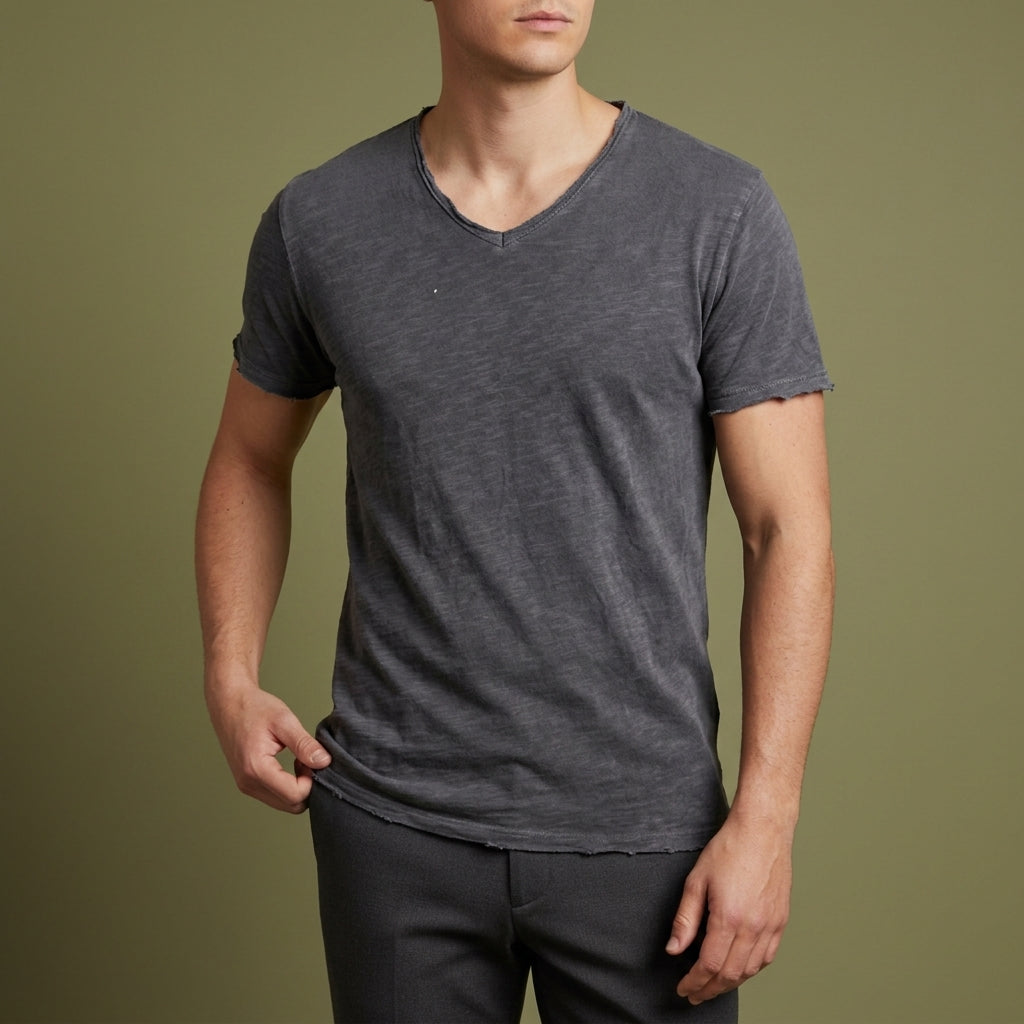 Amarante V-Neck Cotton Tee