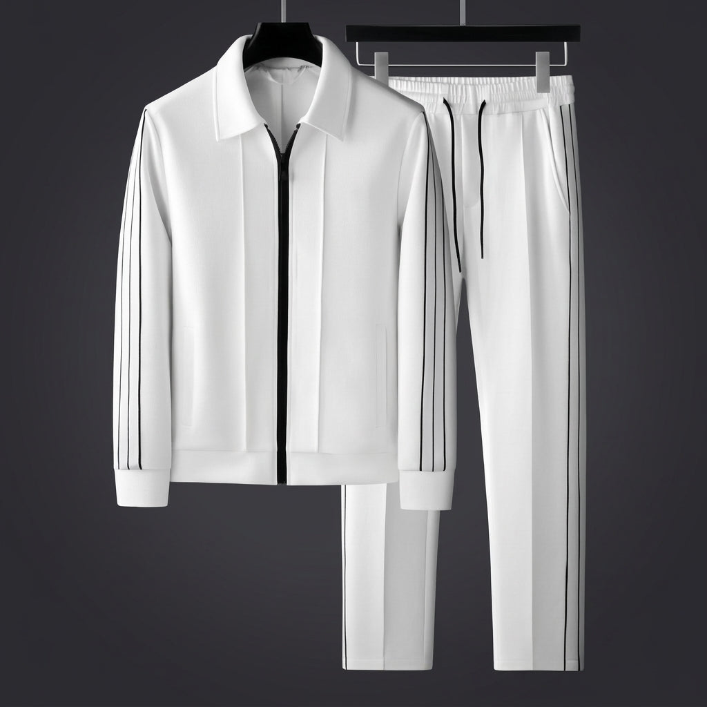 Folegandros Striped Zip Tracksuit Set