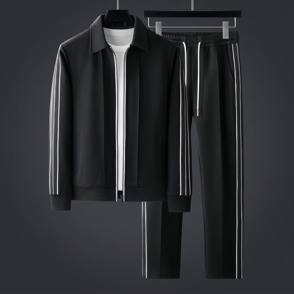 Folegandros Striped Zip Tracksuit Set