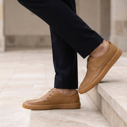 Elvas Leather Moc-Toe Oxfords