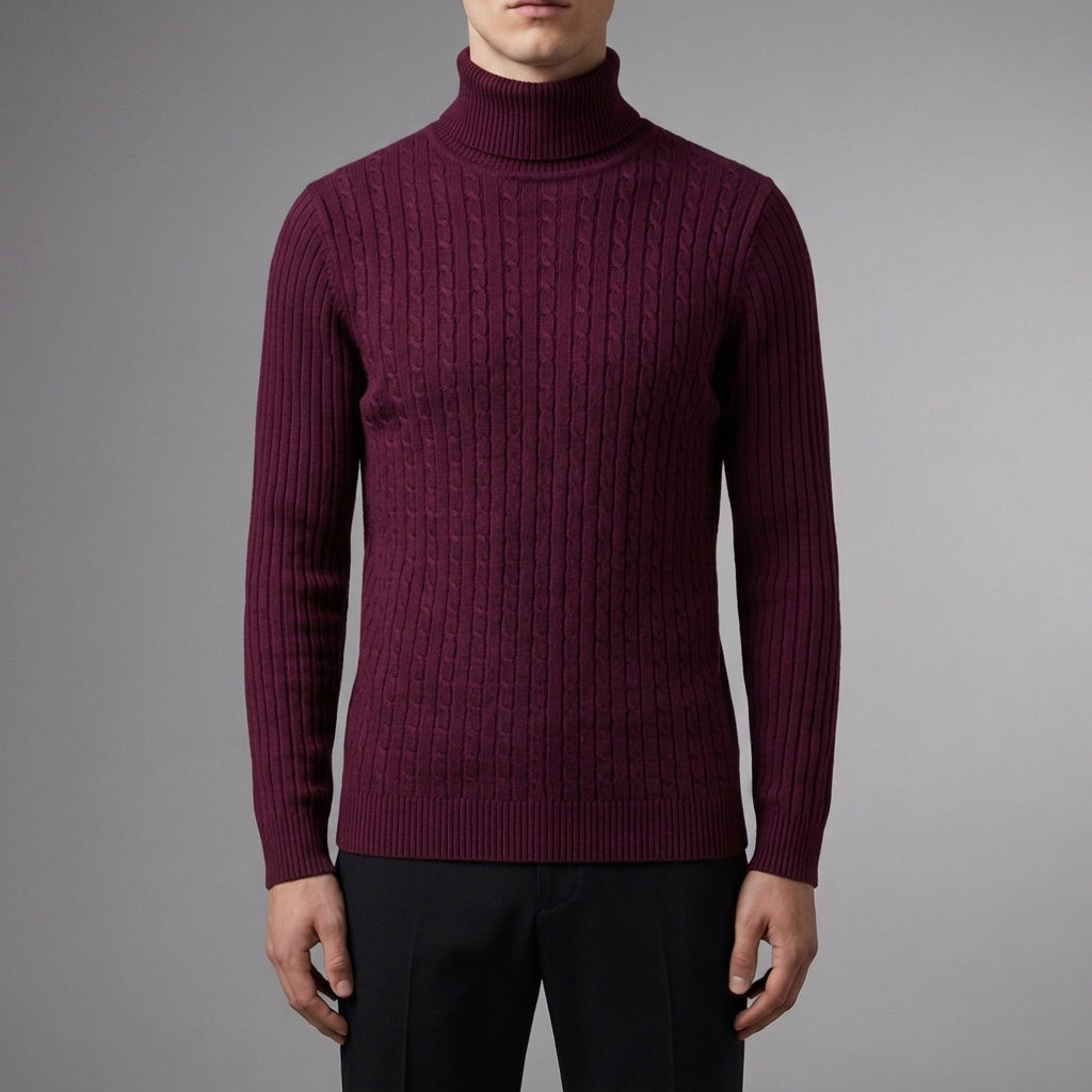 Trevi Cable Knit Turtleneck Sweater