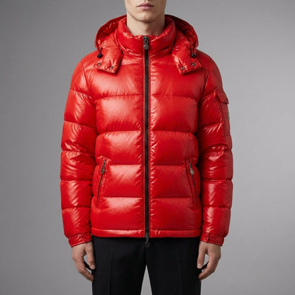 Tarifa Glossy Hooded Puffer Jacket