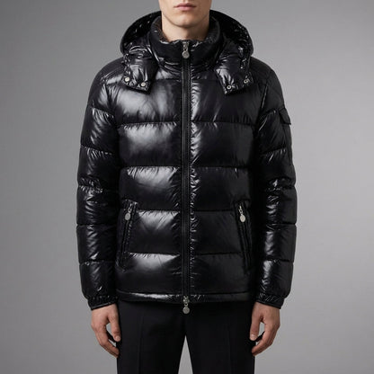 Tarifa Glossy Hooded Puffer Jacket
