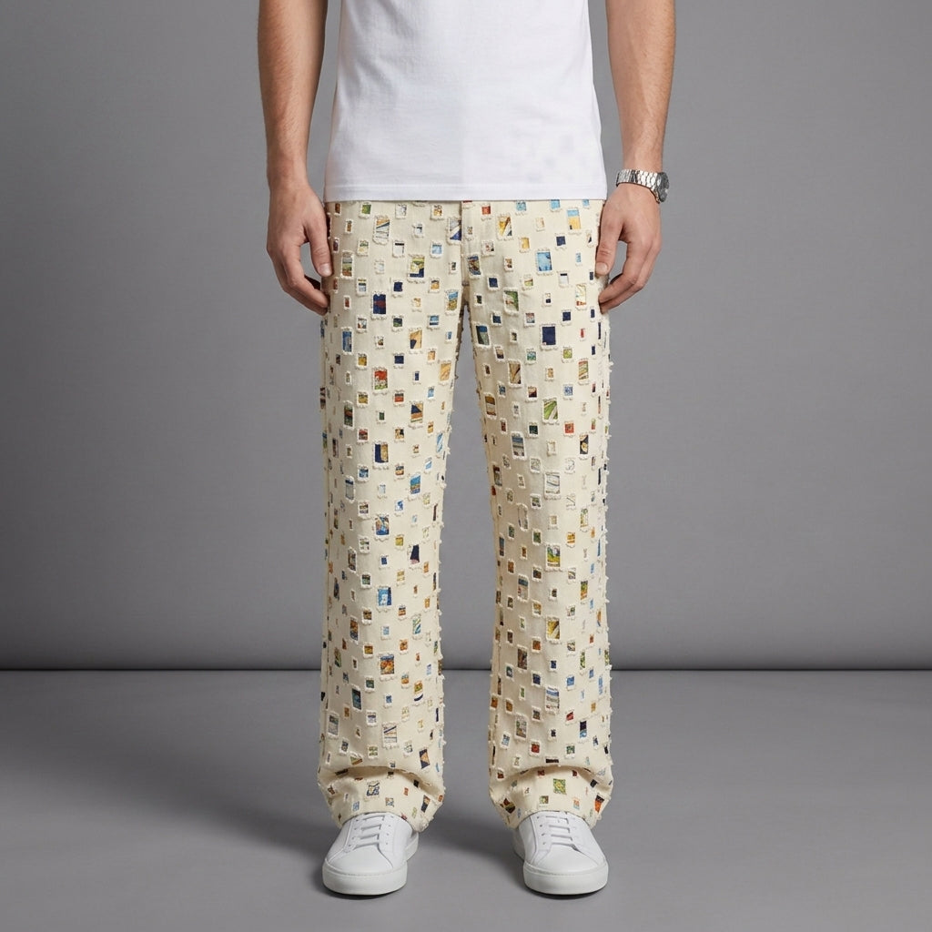 Antiparos Printed Straight Leg Pants