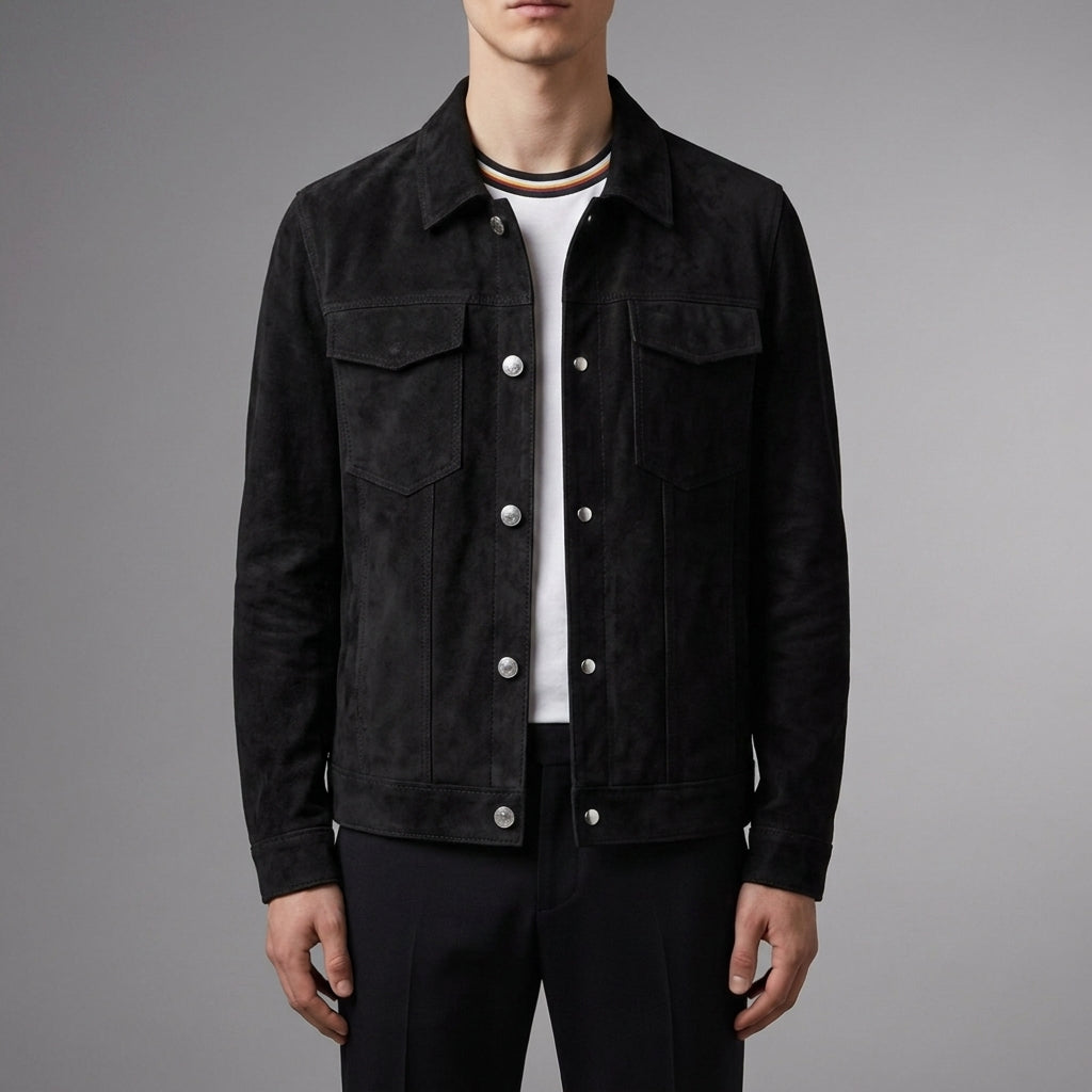 Monsaraz Suede Button-Up Jacket