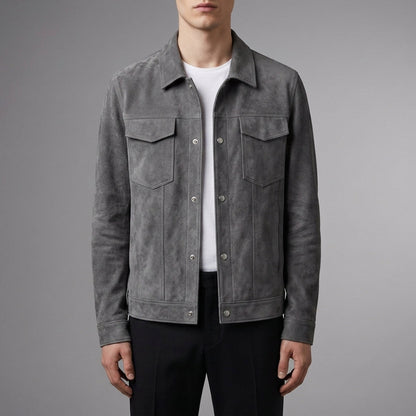 Monsaraz Suede Button-Up Jacket