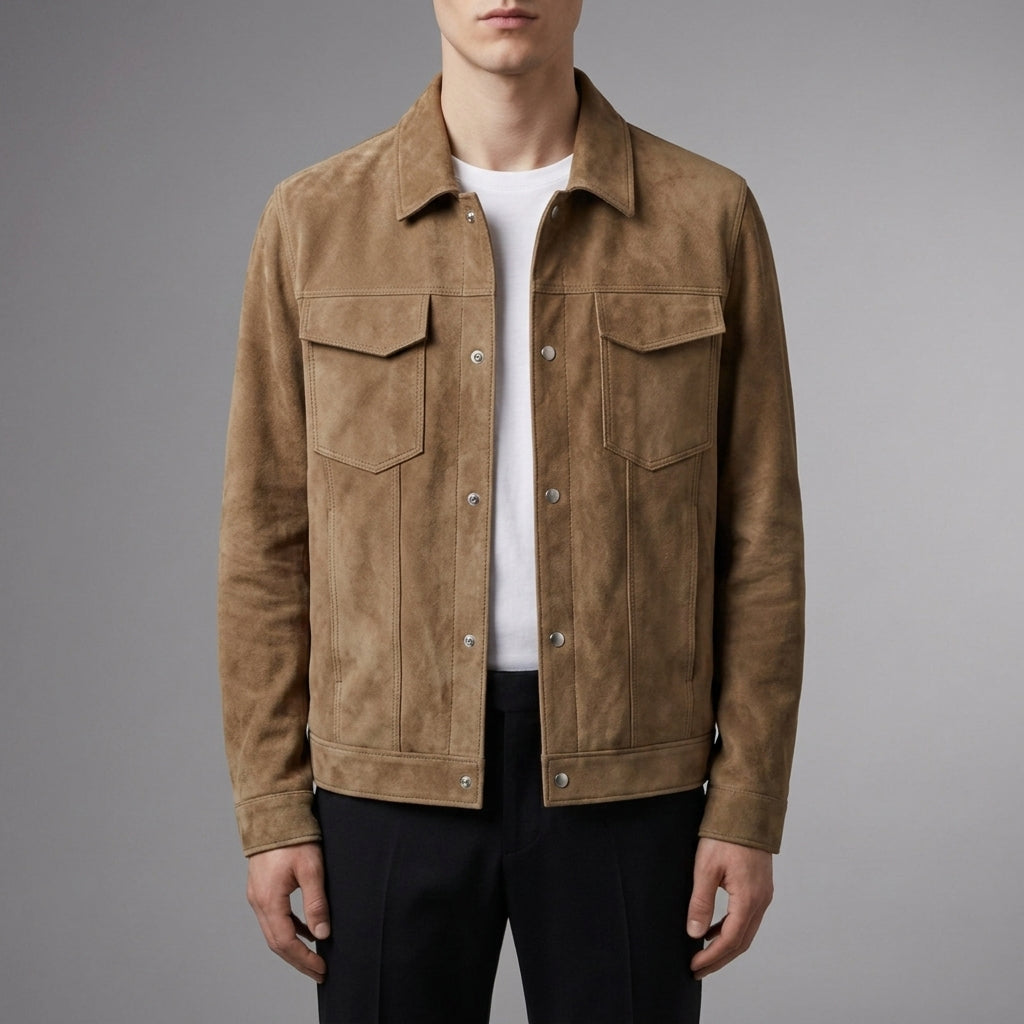 Monsaraz Suede Button-Up Jacket