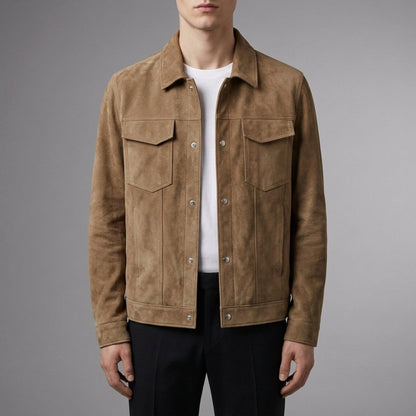 Monsaraz Suede Button-Up Jacket