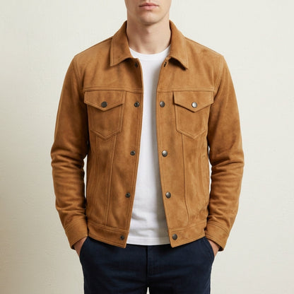 Tinos Suede Trucker Jacket