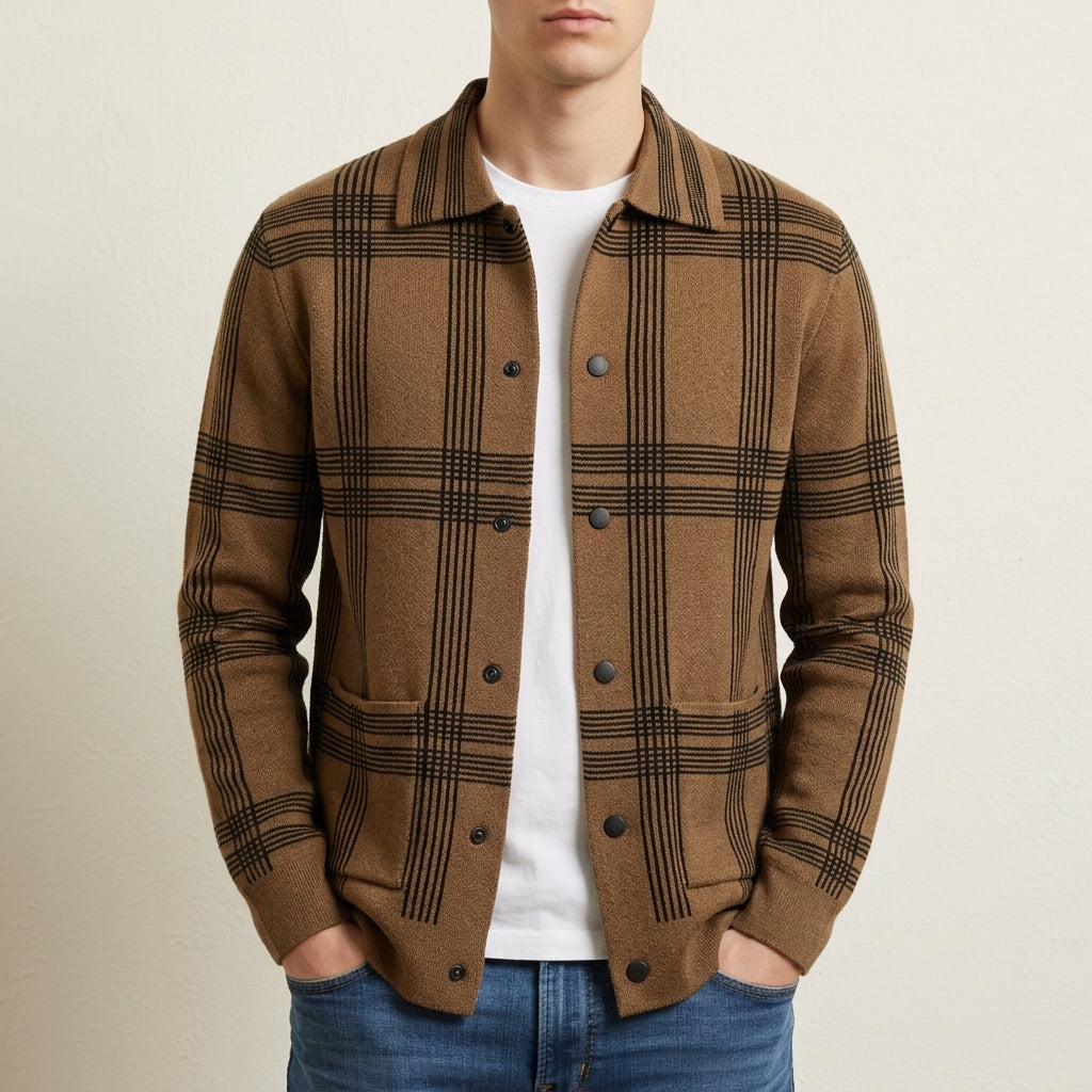 Andros Plaid Knit Cardigan