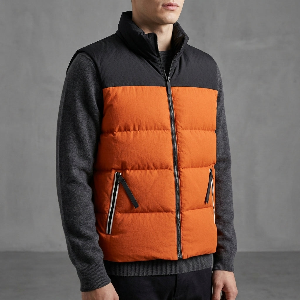 Figueres Quilted Two-Tone Puffer Vest